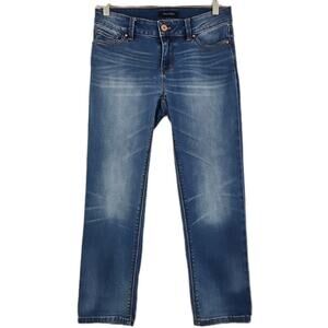 White House Black Market ~Woman Size 2~ Blue Denim The Slim Crop Jeans Stretch.